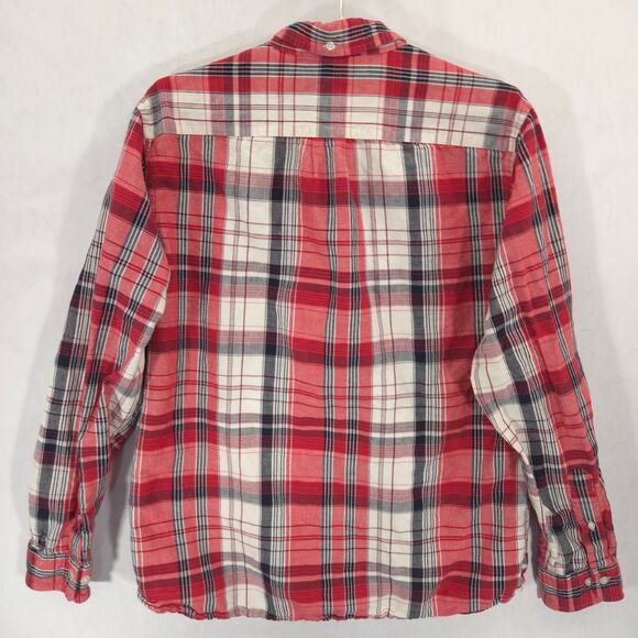 Brooks Brothers Shirt Mens L Red Black Plaid Linen Blend Long Sleeve Button Down - Picture 7 of 11